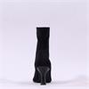 Miss Elastic High Heel Point Ankle Boot - Black Stretch